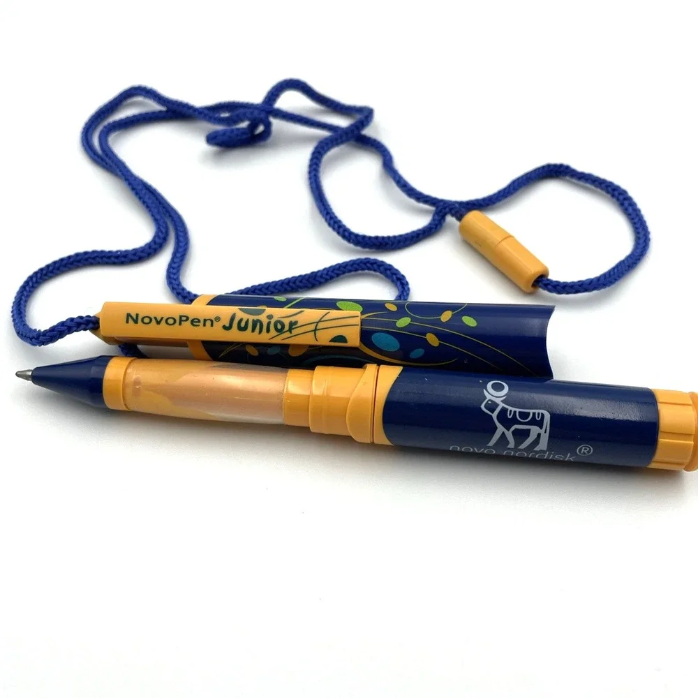 Novo Nordisk NovoPen Junior Drug Rep Pen Vintage Lanyard Blue Yellow 0006